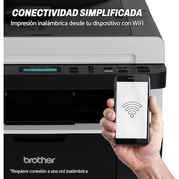 Imagen 5 de Brother DCP-1617NW Impresora Multifuncional Láser Monocromática 3 en 1 con WiFi, Ciclo Mensual 10000 Páginas, Memoria 32 MB, Color Negro