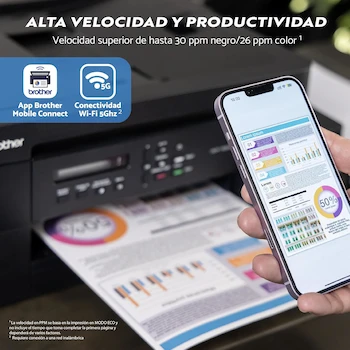 Imagen 3 de Brother Impresora Multifuncional 3 en 1 Inyección de Tinta a Color InkBenefit Tank, DCP-T830DW Negro