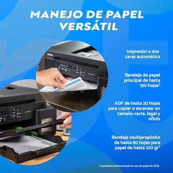 Imagen 4 de Brother Impresora Multifuncional 3 en 1 Inyección de Tinta a Color InkBenefit Tank, DCP-T830DW Negro