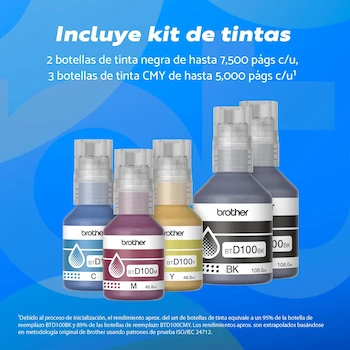 Imagen 5 de Brother Impresora Multifuncional 3 en 1 Inyección de Tinta a Color InkBenefit Tank, DCP-T830DW Negro