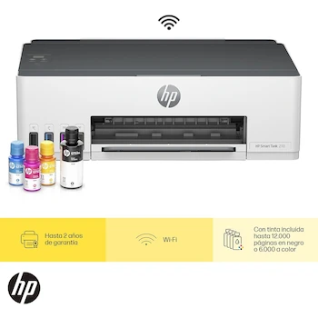 Imagen 2 de HP Impresora Smart Tank 210 con Sistema de Tinta Continua a Color Modelo 3D4L3A