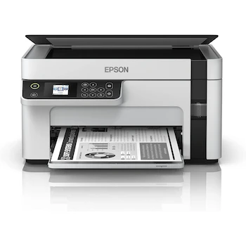 Imagen alusiva al producto Epson EcoTank M2120 Impresora Multifuncional Monocromática Inalámbrica Blanco y Negro con Tanques de Tinta Recargables Modelo ET-M2120 Color Blanco
