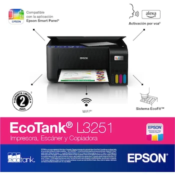 Imagen 2 de Epson EcoTank L3251 Impresora Multifuncional a Color con Tanque de Tinta Negro