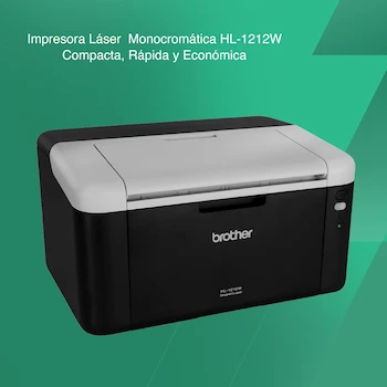 Imagen 2 de Brother HL-1212W Impresora Láser Monocromática Compacta con Conectividad Inalámbrica Wi-Fi Negro/Gris