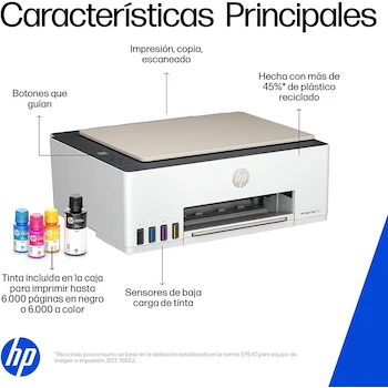 Imagen 5 de HP Impresora Multifuncional Smart Tank 523 Todo en Uno Color con Sistema de Tanques de Tinta Continua Modelo 4A8S2A