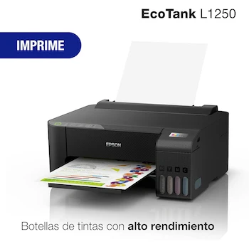Imagen 4 de Epson EcoTank L1250 Impresora Inalámbrica a Color con Sistema de Tanques de Tinta EcoTank, Color Negro, Modelo C11CJ71301