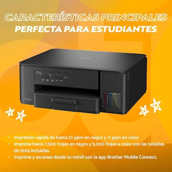 Imagen 3 de Brother Impresora Multifuncional 3 en 1 de Inyección de Tinta a Color DCP-T430W Serie InkBenefit Tank Negro Rendimiento 7500 Págs Negro 5000 Págs Color