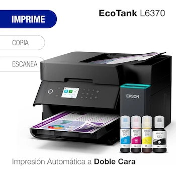 Imagen 4 de Epson Impresora Multifuncional a Color Inalámbrica con Sistema de Tanque de Tinta EcoTank L6370 Negra con Conectividad Ethernet Modelo C11CL43301 Serie L