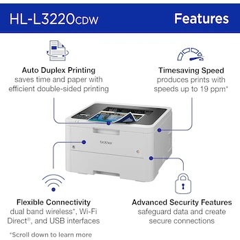 Imagen 3 de Brother Impresora Láser a Color HL-L3210CW Compacta con Bandeja de 250 Hojas