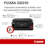 Miniatura de Canon PIXMA G6010 Impresora Multifuncional Inalámbrica MegaTank con Tanques de Tinta Recargables Serie G6000 Negro Capacidad 350 Hojas