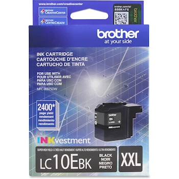 Imagen 2 de Cartucho de Tinta Original Brother LC10EBK Negro Súper Alto Rendimiento XXL INKvestment 2400 Páginas