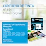 Miniatura de HP Cartucho de Tinta 664 Tricolor Original, Rendimiento hasta 100 páginas (F6V28AL)