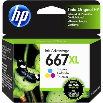 Imagen 1 de HP Cartucho de Tinta 667XL Tricolor Original 3YM80AL Rendimiento hasta 330 páginas para DeskJet Ink Advantage 1275 2374 2375 2376 2775 2776 6075 6076 6475 6476