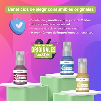 Imagen 5 de Brother Kit de 3 Botellas de Tinta Cian, Magenta y Amarillo BTD100CL3PK 5000 Páginas c/u para Multifuncionales InkBenefit Tank