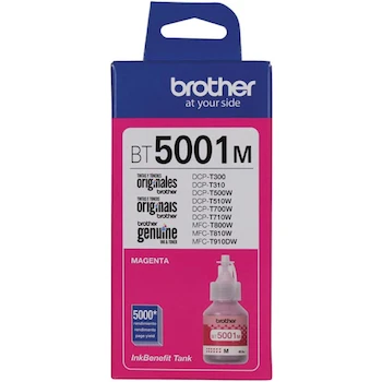 Imagen 4 de Brother Botella de Tinta Magenta BT5001M Original Ultra Alto Rendimiento 5000 Páginas para Serie InkBenefit Tank DCP-T/MFC-T Talla Única