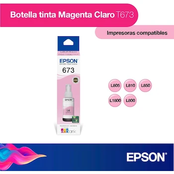 Imagen 2 de Epson Botella de Tinta Original Magenta Claro T673620-AL 70 ml para Impresoras EcoTank L800 L805 L810 L850 L1800