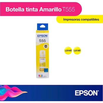 Imagen 2 de Epson EcoFit Botella de Tinta Fotográfica Color Amarillo T555 para Impresoras L8160 y L8180