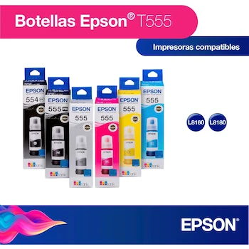 Imagen 4 de Epson EcoFit Botella de Tinta Fotográfica Color Amarillo T555 para Impresoras L8160 y L8180