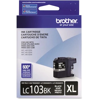 Imagen de referencia para Brother LC103BK Cartucho de Tinta Negro Alto Rendimiento Serie LC103 (Hasta 600 Páginas)
