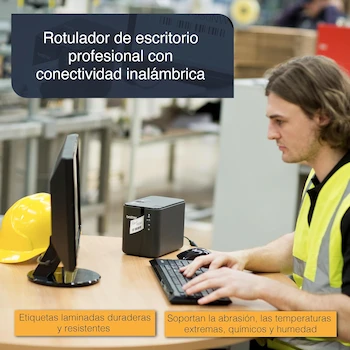 Imagen 2 de Brother P-touch PT-P950NW Rotulador Profesional de Etiquetas Laminadas con Conectividad Inalámbrica y Red Negro para Cintas de hasta 36 mm