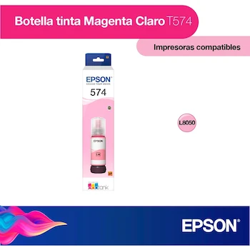 Imagen 2 de EPSON Botella de Tinta Original T574 Magenta Claro 65 ml T574620 para Impresora EcoTank L8050