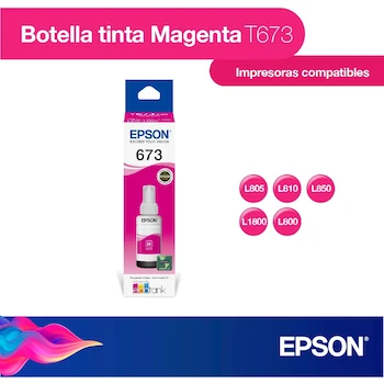 Imagen 2 de Epson Botella de Tinta Original Magenta T673320 70ml para Impresoras L805, L810, L850 y L1800