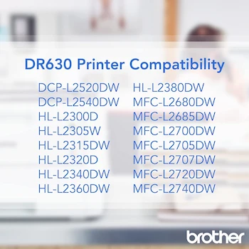 Imagen 2 de Brother DR630 Unidad de Tambor Original Láser, 12000 Páginas, Color Negro, Talla Única