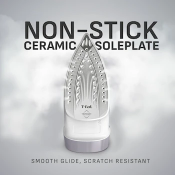 Imagen 4 de T-fal Plancha de Vapor Cordreel Virtuo 30, Color Gris, Modelo FV2C80U0, Suela de Cerámica XL, Dimensiones 30.6 cm x 13.4 cm