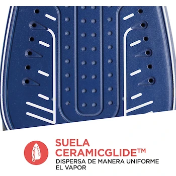 Imagen 5 de Black+Decker Plancha de Vapor Even Steam, Modelo IR1920, Color Azul