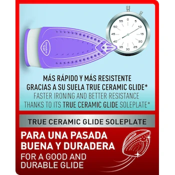 Imagen 3 de T-fal Plancha de Vapor Easy Steam, Lila, Modelo FV1953X0