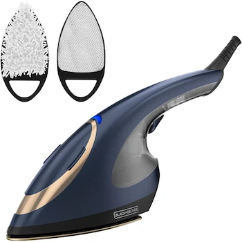Imagen de referencia para Black+Decker Plancha y Vaporizador Vertical 2 en 1, Modelo HGS500-LA, Color Azul Marino, Tanque 170 ml