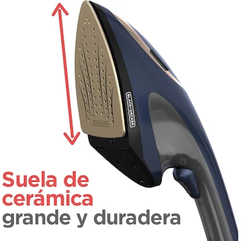 Imagen 3 de Black+Decker Plancha y Vaporizador Vertical 2 en 1, Modelo HGS500-LA, Color Azul Marino, Tanque 170 ml