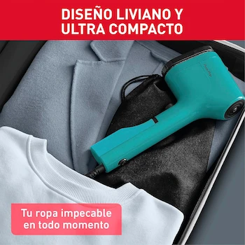 Imagen 5 de T-fal Pure Pop Vaporizador de Ropa Portátil de Mano Naranja Ultracompacto con Tanque 70 ml Modelo DT2024X0 Serie Pure Pop