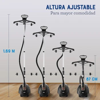 Imagen 2 de Oster Vaporizador de Ropa de Pedestal Vertical con Gancho 360° para Sostener las Prendas, Negro