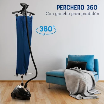 Imagen 5 de Oster Vaporizador de Ropa de Pedestal Vertical con Gancho 360° para Sostener las Prendas, Negro