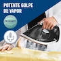 Miniatura de Oster Plancha de Vapor con Suela Grande de Cerámica, Color Blanco y Negro, Modelo GCSTEP2501-013, Capacidad del Tanque 300 ml, Dimensiones 31.75 x 13.97 x 15.99 cm, Peso 1 kg