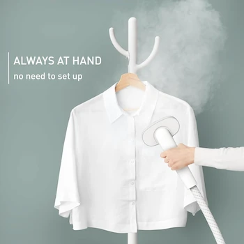 Imagen 5 de T-fal Vaporizador Home Steam IT3240X1 Blanco, Diseño Minimalista Stand-Up con Central de Vapor para Colgar Ropa, Tanque 1.4L