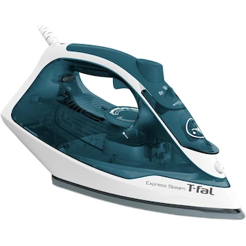 Imagen de referencia para T-fal Plancha de Vapor Express Steam, Blanca/Azul, Modelo FV2830X0, Tanque 270 ml