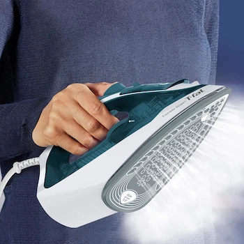 Imagen 2 de T-fal Plancha de Vapor Express Steam, Blanca/Azul, Modelo FV2830X0, Tanque 270 ml