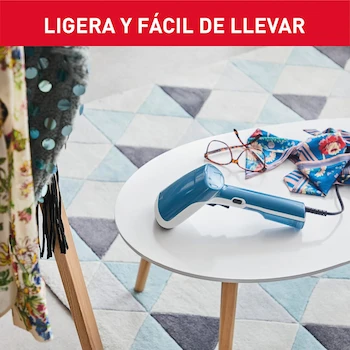 Imagen 5 de T-fal Vaporizador de Ropa Steam First, Plancha Vertical Portátil con Tanque de 70 ml, Azul y Blanco, Modelo DT6130Q1