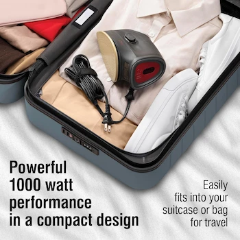 Imagen 3 de CHI Mini Plancha de Vapor para Ropa, Viaje, Manualidades y Costura Modelo 13120 Negro