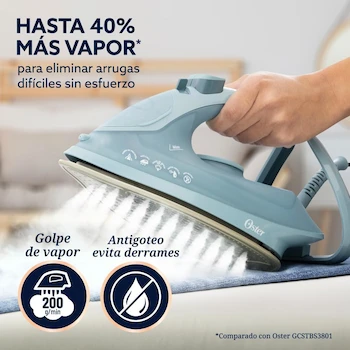 Imagen 2 de Oster Plancha de Vapor AeroGlide Plus S7400, Verde Claro, Modelo GCSTAC7402-013