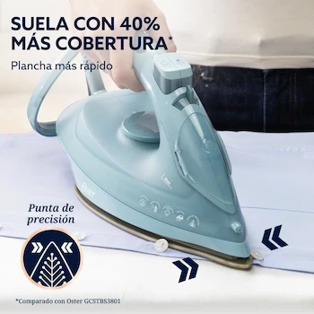 Imagen 3 de Oster Plancha de Vapor AeroGlide Plus S7400, Verde Claro, Modelo GCSTAC7402-013