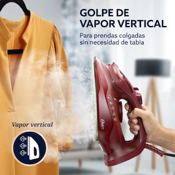 Imagen 5 de Oster Plancha de Vapor AeroGlide S7200 Rojo GCSTAC7201-013