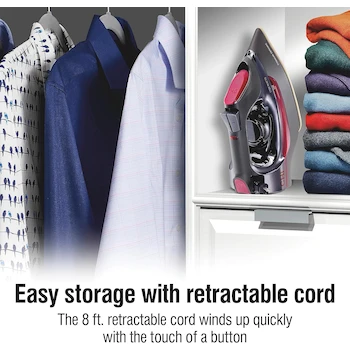 Imagen 5 de CHI Plancha de Vapor Profesional con Cable Retráctil, Placa de Cerámica Infundida en Titanio, Modelo 13109, Gris