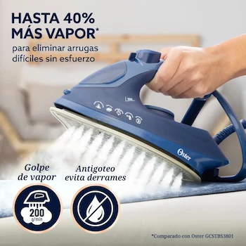 Imagen 2 de Oster Plancha de Vapor AeroGlide Plus S7400 GCSTAC7401-013 Azul Oscuro
