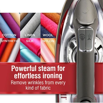 Imagen 4 de CHI Plancha de Vapor Profesional para Ropa Modelo 13101 con Suela de Cerámica Infundida en Titanio Plateada