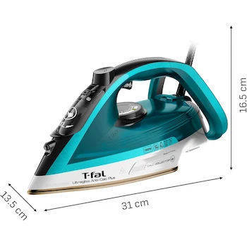 Imagen 3 de T-fal Plancha de Vapor Ultragliss Anti Calc Plus Azul Modelo FV6851X0 1800W Tanque 270ml
