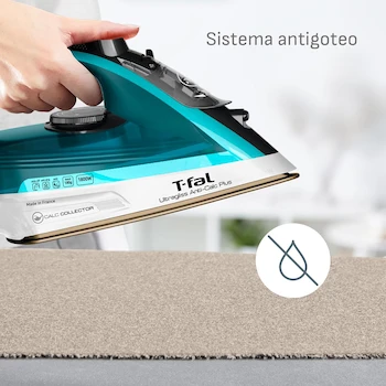 Imagen 5 de T-fal Plancha de Vapor Ultragliss Anti Calc Plus Azul Modelo FV6851X0 1800W Tanque 270ml