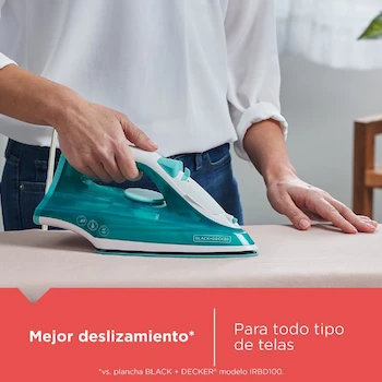 Imagen 3 de Black+Decker Plancha de Vapor TrueGlide Colors, Tanque de Agua 250ml, Modelo IRBD352